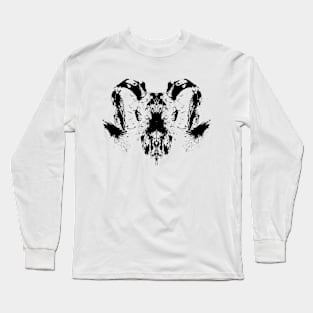 Rorschach Test Ram Skull Long Sleeve T-Shirt